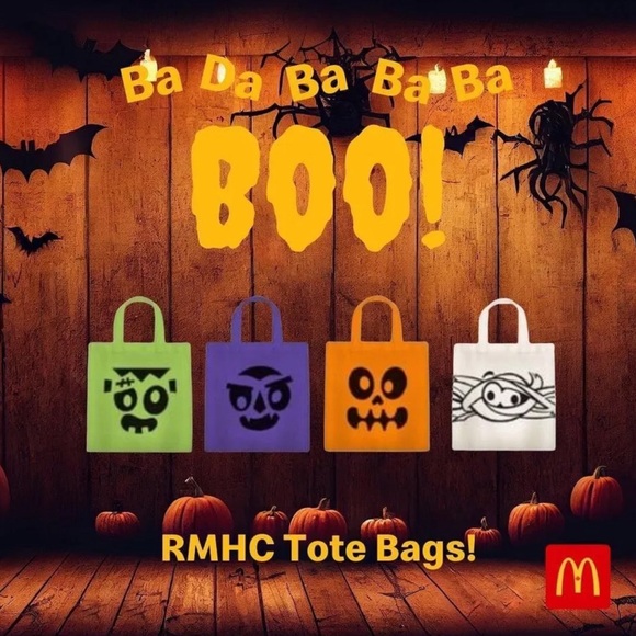4 McDonalds Tote Bags Halloween 2023 Canada Exclusive - NEW - Picture 1 of 5